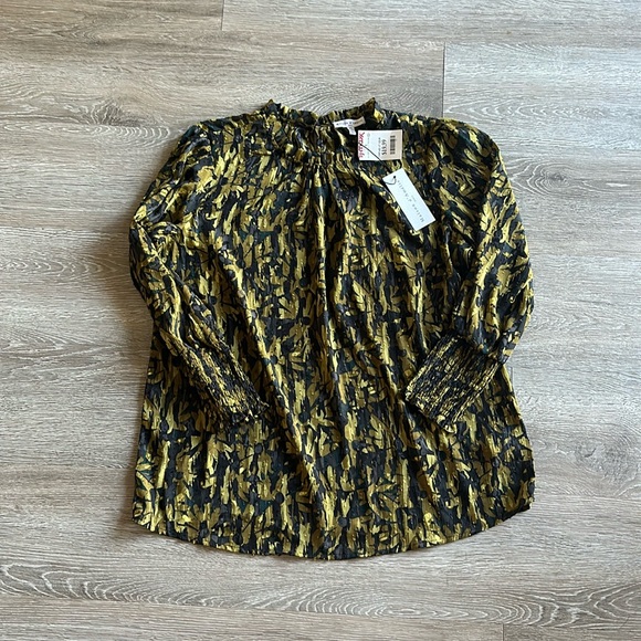 NwT-Maison d' Amelie Sheer Long Sleeve Blouse Size l - Picture 1 of 4